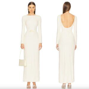 NEW L'Academie by Marianna Kirina Gown Ivory Cream White Long Sleeve Maxi